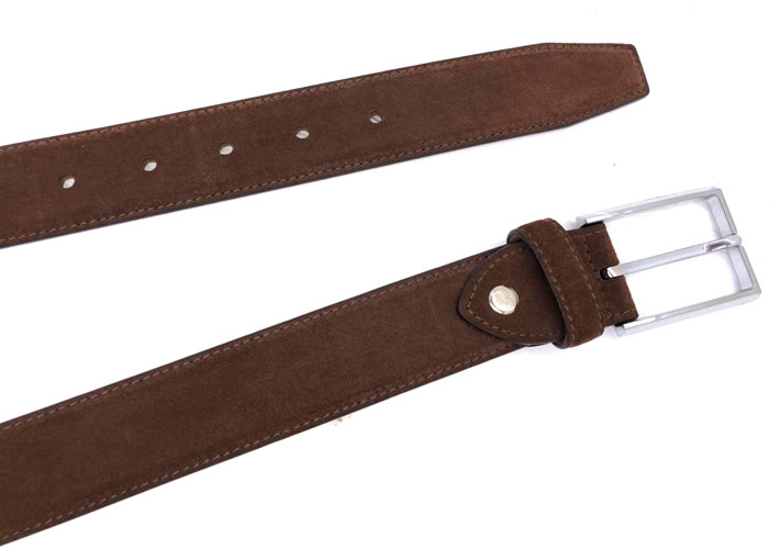 Casual Mens Leather Dress Belt 1 3/8" Wide / Brown Suede Mens Belt
