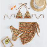 Nylon Fabric Three Piece Swimwear Comfortable Fashion Backless