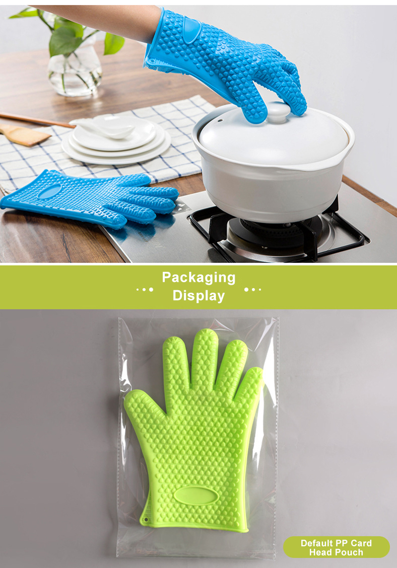 Heat Resistant Oven BBQ Grilling Cooking Kitchen Silicone Gloves