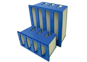 China MERV 13 / MERV 14 V Bank Filters on sale