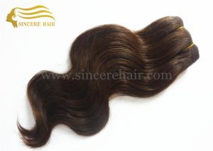 Quality 14&quot; Body Wave Hair Weft Extensions, 35 CM Brown Remy Human Hair Weft Extension For Sale wholesale