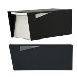 Garden Modern Design Mailbox Post Mount Black Powder Coated Steel Heavy Duty