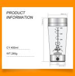 15oz Automatic Transparent Electric Mixing Bottle 400ml Mixing Coffee Cup