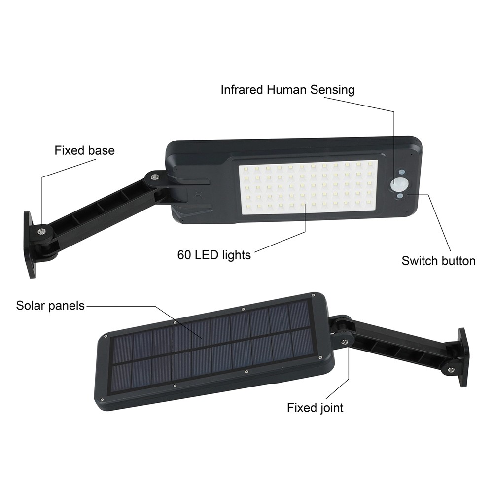 All In One Type 60 LED Solar Street Light , 900lm Motion Sensor Wireless Street Light