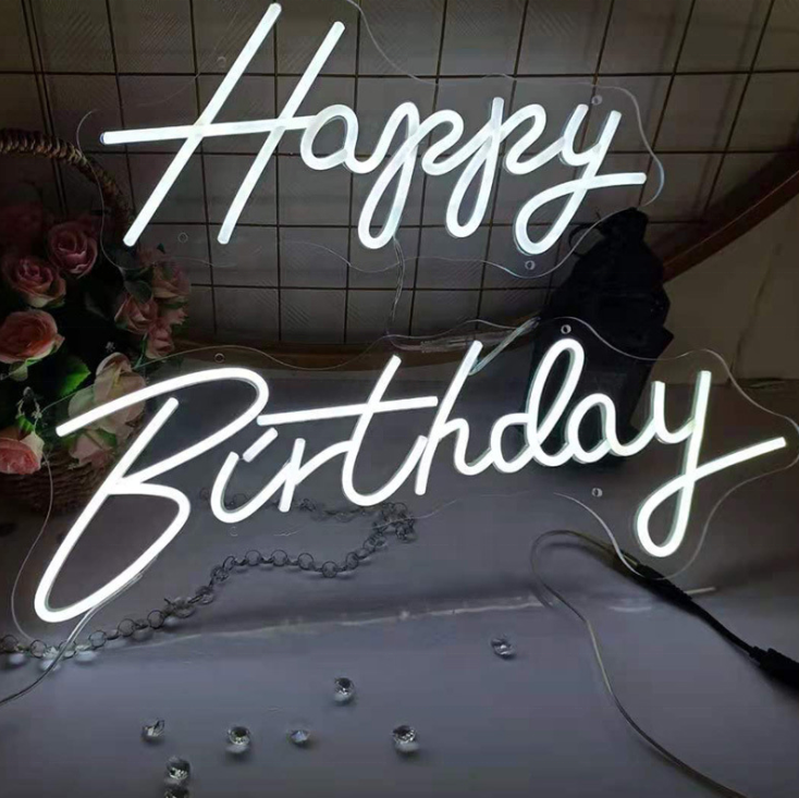 Custom indoor and outdoor personalized led letter neon sign for christmas birthday decoration