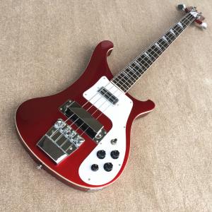 Quality Best Bass Top quality Rick 4003 model Ricken 4 strings Electric Bass guitar in metal red color Chrome hardware wholesale
