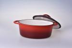 Enamel oval cast iron casserole