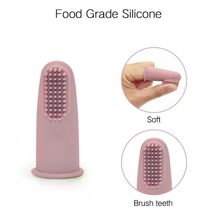 OEM ODM Infant Finger Toothbrush 360 Degree Silicone Finger Toothbrush For Newborn Babies
