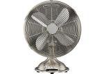 12 Inch Metal Retro Desk Fan 120 Volt 3 Speed Motor 85 Degree Nickel Brass