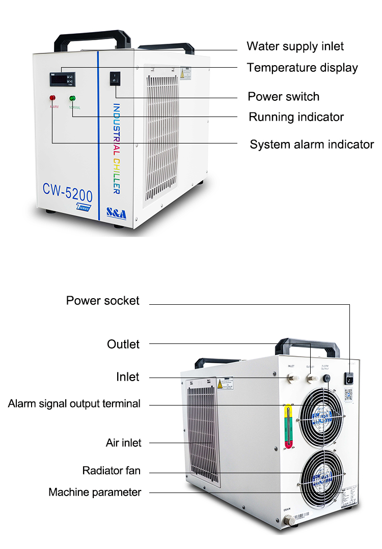 High Precision -0.3C CW-6000 Water Chiller Cooling for Environmental Friendly Cooling