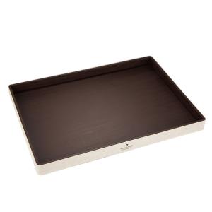 Quality Endurable 400*300*30mm dark wooden brown pu leather serving tray for hotel suppliers wholesale