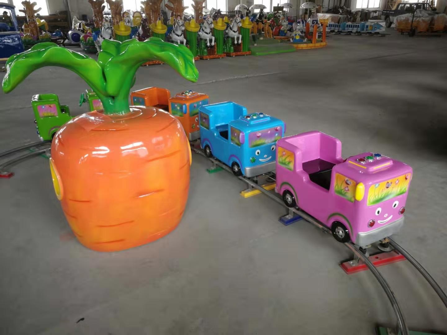 Cute Shape Kid Train Rides 4 People Scratch Resistant 30M Standard Railway