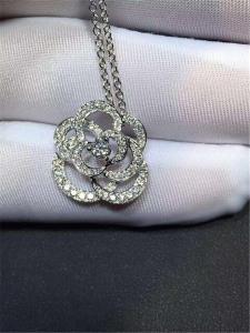 Quality full diamonds of camellia necklace 18kt gold with yellow gold or white gold wholesale