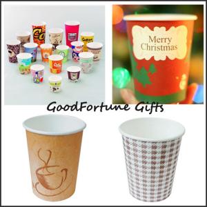 Quality Eco printed logo customed Advertising one time coffee water Disposable Paper Cup wholesale