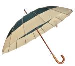 16 Ribs Wooden Shaft RPET Pongee Automatic Open Umbrella