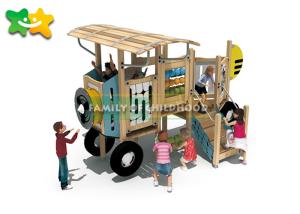 Quality Adventurous Wooden Playground Slide Car Modeling With Climbing Stairs wholesale