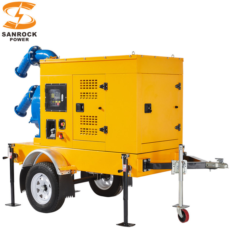Silent Self Priming Irrigation Pump Trailer Water Pump Set Easy To Move Self Imbibition