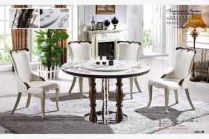 Quality dining room 6 seater round marble table furniture wholesale