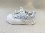 Heightening Sneakers PU White Leather Espadrilles With Pearl Flower