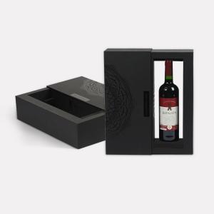 Quality Customized high-end hardcover red wine gift box, single bottle red wine box, drawer packaging paper box wholesale