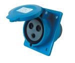16A IP44 Industrial Power Sockets International Standard Panel Mounted Straight