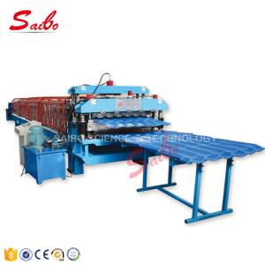 Quality Two Layer Tile Profile Roll Forming Machine 0.35-0.6mm Thickness With 6 Ton Hydraulic Decoiler wholesale