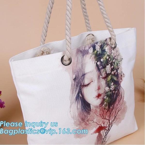Promotional custom portrait printing lady shoulder bag,cotton canvas shopping