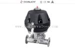 Pneumatic Sanitary Diaphragm Valve Stainless Steel 316 Forged Body Double Acting