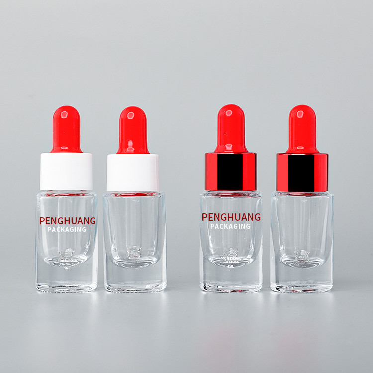 Wholesale 5ml round essential oil bottle dropper cosmetic glass bottle skin care