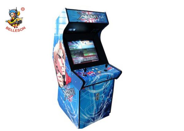Blue Upright Arcade Cabinet Classic Sticker Coin Op Arcade Machines For Shopping