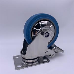 Quality Heavy Duty Rubber Wheel Swivel Lockable Caster Elastic High Rebound 4 Inch wholesale