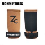 Crossfit Palm Gymnastics Hand Grip Brown Fingerless Shape Microfiber Leather