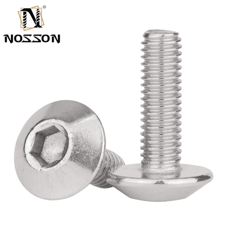 Metric M6 *12 Umbrella Head Hex Socket Screw with Chrome Plated Finish and INCH Measurement System JIS Standard