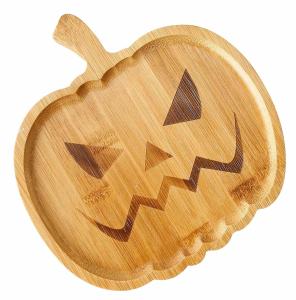 Quality Halloween Pumpkin Bamboo Serving Platter Wooden Appetizers Board Sustainable wholesale
