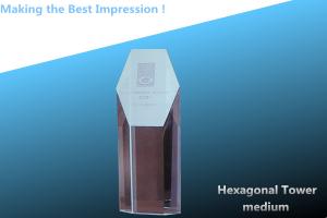 Quality AWARDS/CRYSTAL awards/crystal trophy/crystal hexagonal tower award/hexagonal tower trophy wholesale