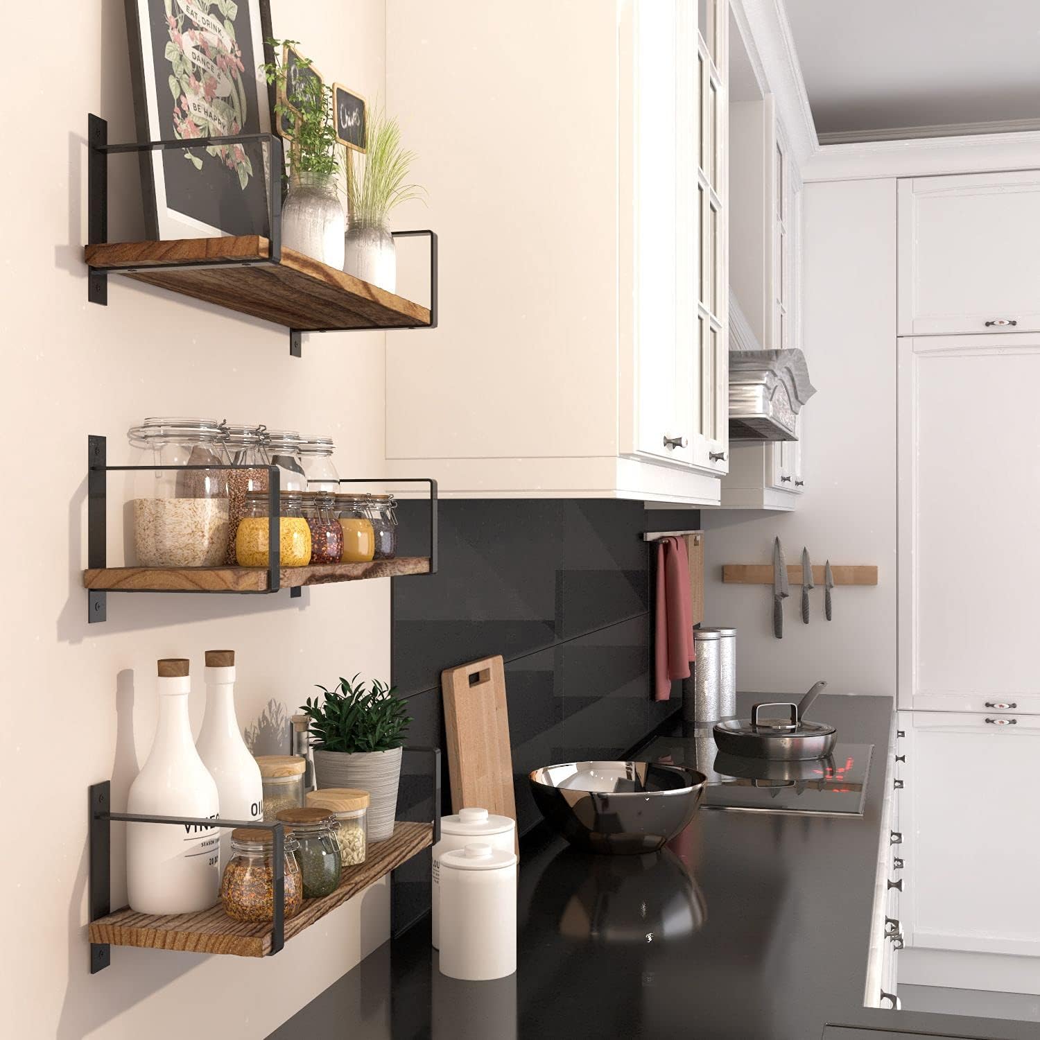 Wallniture Floating Shelves for Wall Stylish Organization for Bedroom and Bathroom