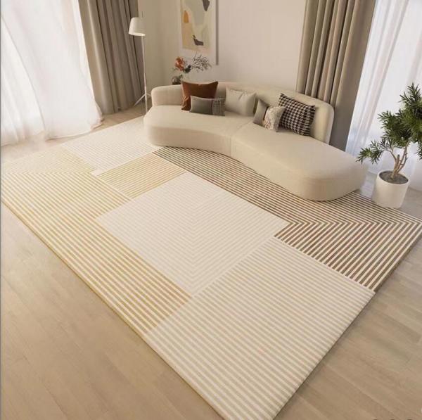 Japanese Wabi-Sabi Stripes Warm Color System Pattern Carpets For Living Room