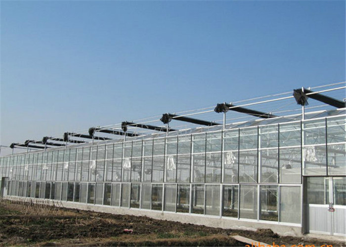 4m Section Width Garden Greenhouse , Ecological Greenhouse With Cooling Pad Fan System