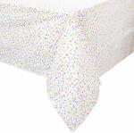 Premium Disposable Waterproof 108" x 54" Dinner Tablecloth Rainbow Design PE