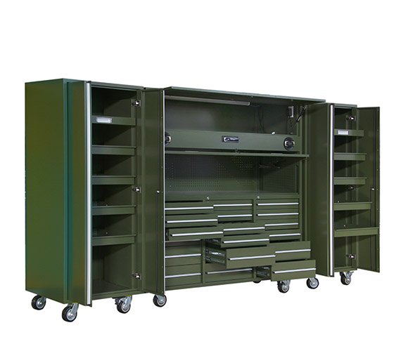 Tool Storage Cabinet Heavy Duty 18-Drawer Rolling Workbench with Ball Bearing Slide
