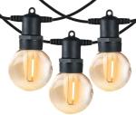 G40 Globe Plastic 12 Bulbs Connectable Outdoor Bulb String Lights