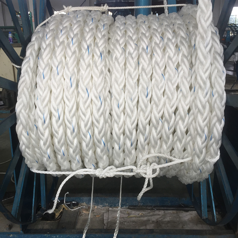 High Strength White 8 Strands Polypropylene Rope PP Mooring Rope