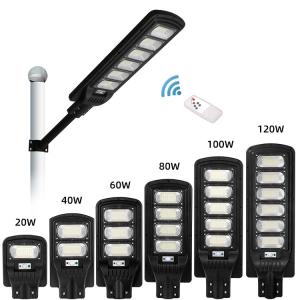 Quality 6000K 100W 200W 300W Solar Street Lights Outdoor Lamp Ip65 Remote Control wholesale