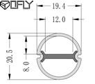 Quality Diameter 20mm LED Profile Round Suspended Waterproof Linear Light Lens wholesale