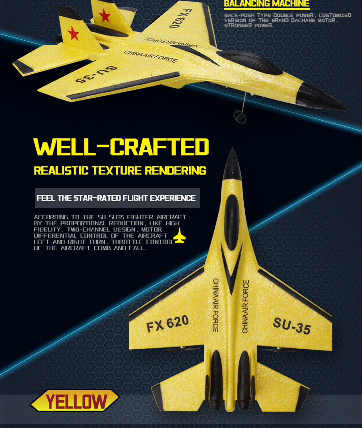 FX620 2.4GHz 2-Channel Foam RC Plane Model Glider RC Jet Airplane with Charging Time of 60 Mins and 3.7V 150mAh Battery