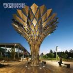 Geometric Mirror Metal Garden Statues Outdoor Stainless Steel