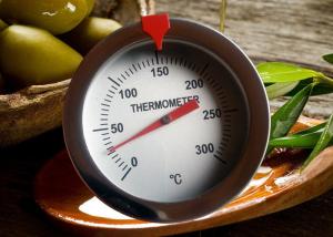 Quality Bimetal Instant Read Thermometer 52mm 12&quot; Stainless Steel Deep Fry Thermometer No Battery wholesale
