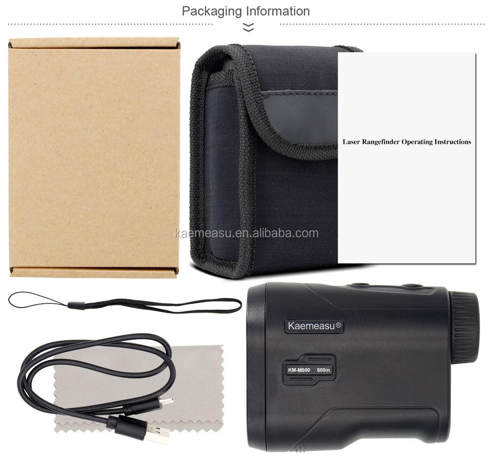 Telescope Laser Rangefinder Portable USB Charging Laser Distance Meter Monocular Golf Hunting Range Finder 600M/656Yd