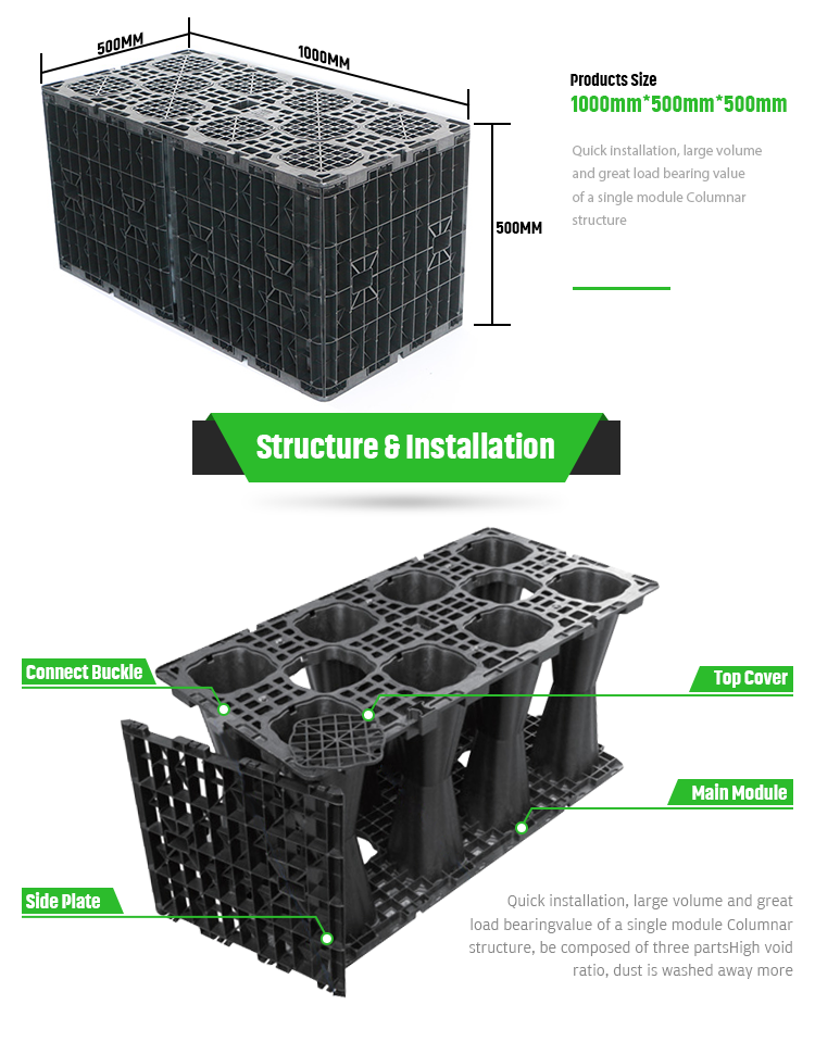Strong Bearing Capacity HDPE Material Rain Water Harvesting Systems Tanks for School
