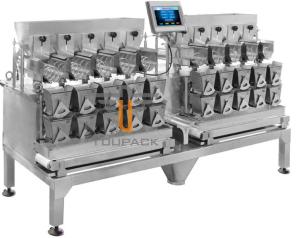 Quality Waterproof Stainless Steel High Speed Horizontal 8 Heads Sticky Material Multihead Weigher For Oily Food Dimple Plate wholesale